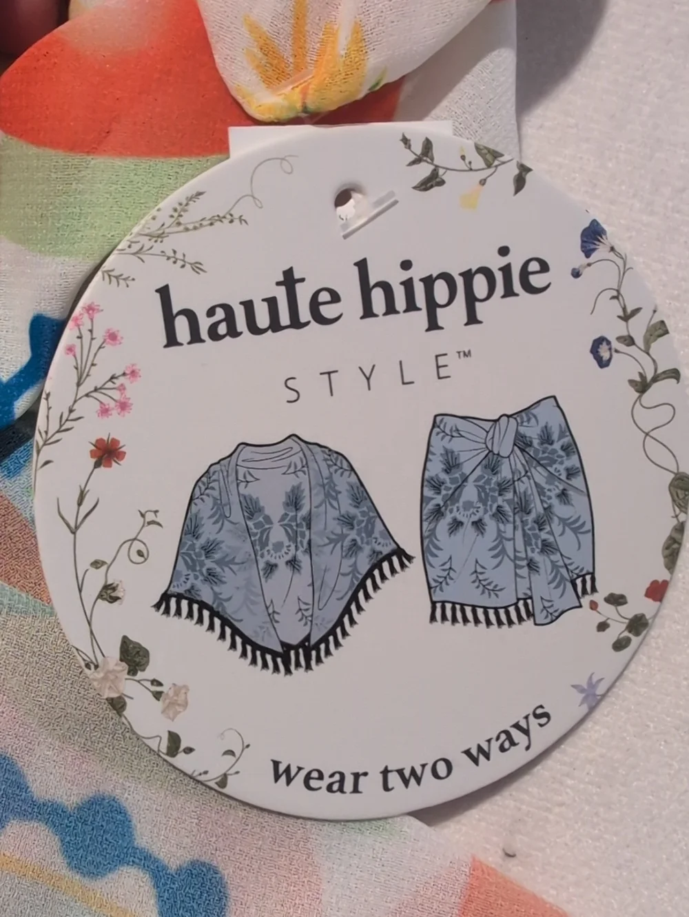 Haute Hippie Fruit Peach Wrap Sarong Scarf